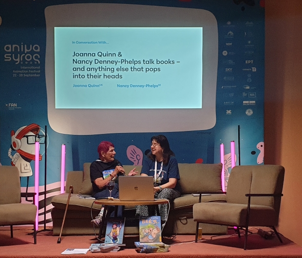 Joanna Quinn and Nancy at their book talk