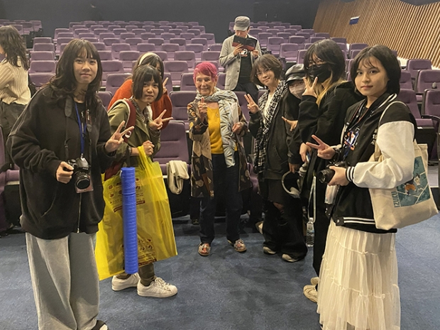 Female students and me after my Unsung Women Animators talk
