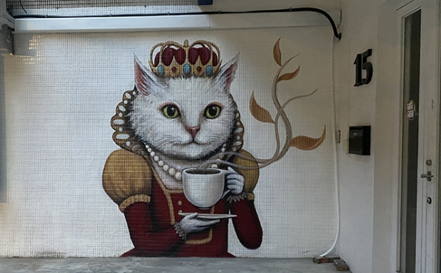 Mural on the side  of a house