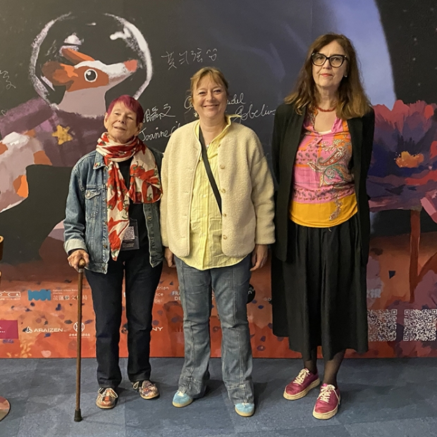 The International Jury: me, Cecile Blondel, and Waltraud Grausgruber